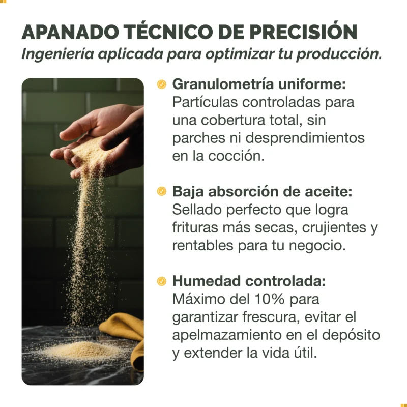 Pan Rallado 20 kg Oliden Food Solutions Caracteristicas