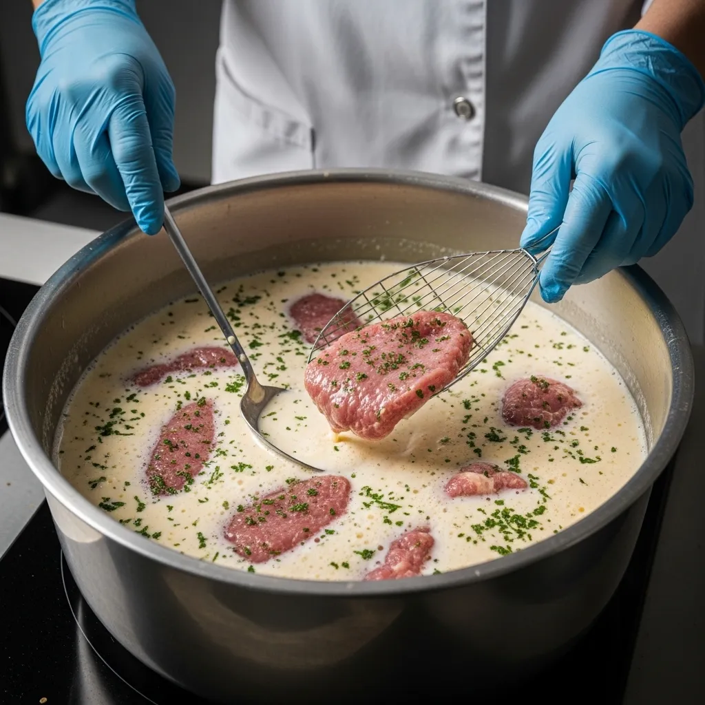 Evaluación de pan rallado industrial en milanesas